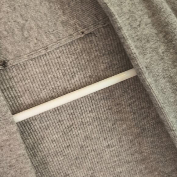 Long women's gray open-front cardigan sweater size large - Picture 3 of 5